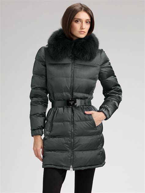 prada fur coat black|Prada women's fur coats.